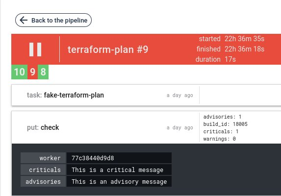 Validation with criticals and/or warnings, the job fails and display result as metadata: 