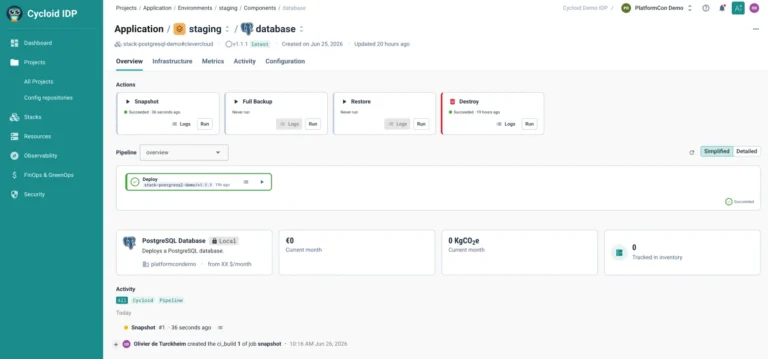 dashboard database screenshot
